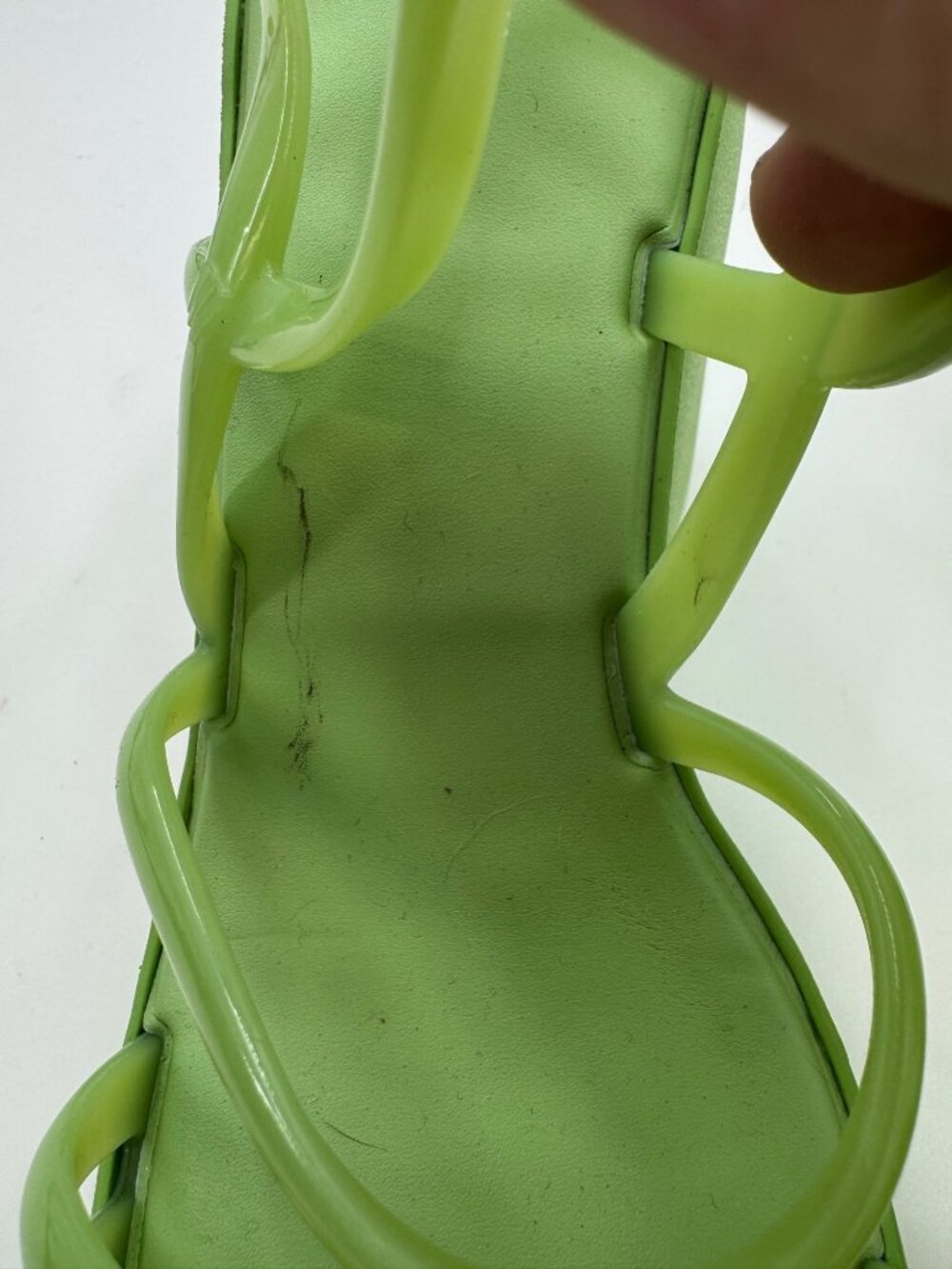 Melissa Jessie Womens Lime Green High Platform Sandals Size 9 - Picture 12 of 12